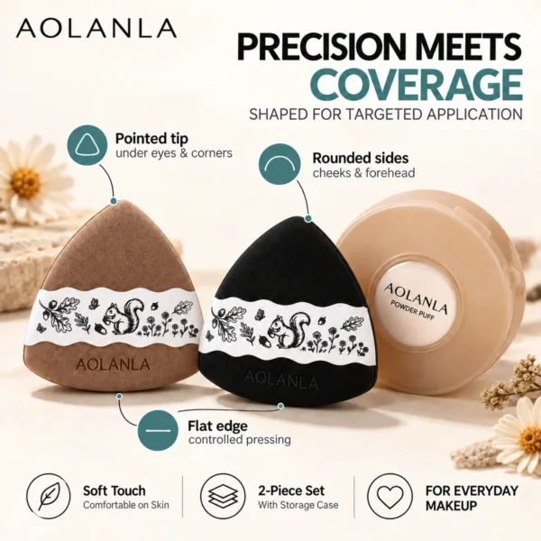 AOLANLA Triangle Makeup Puff – Dual Use for Liquid Foundation