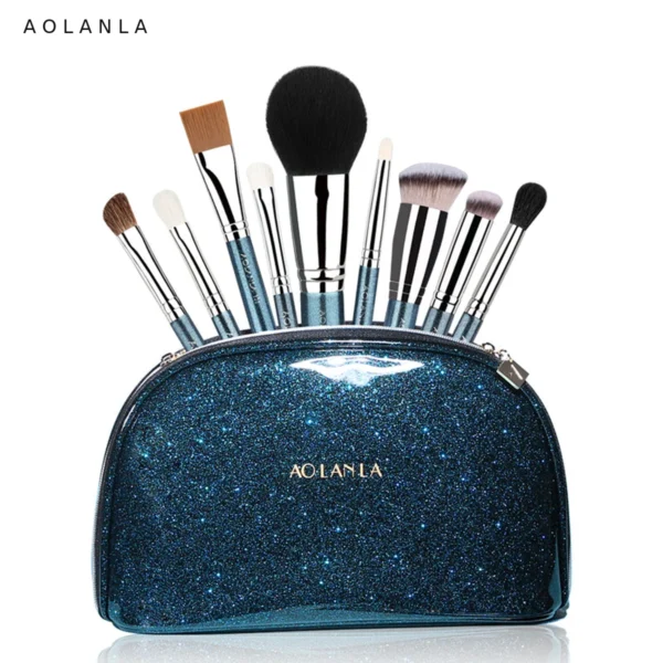 Pearlescent Blue 9-Piece Brush Set