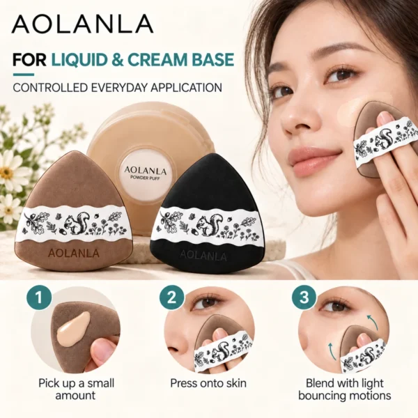 AOLANLA Triangle Makeup Puff – Dual Use for Liquid Foundation