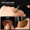AOLANLA Red Night Makeup Brush Sets – Natural Hair Brushes with Pouch
