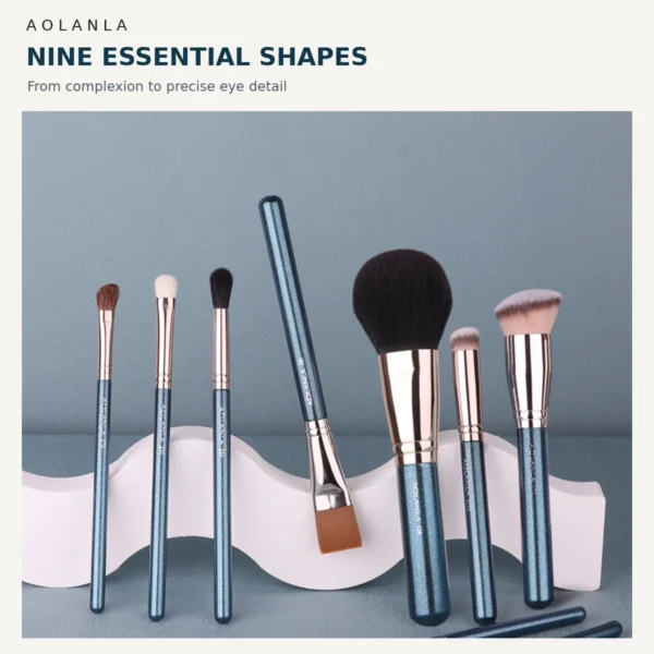 Pearlescent Blue 9-Piece Brush Set