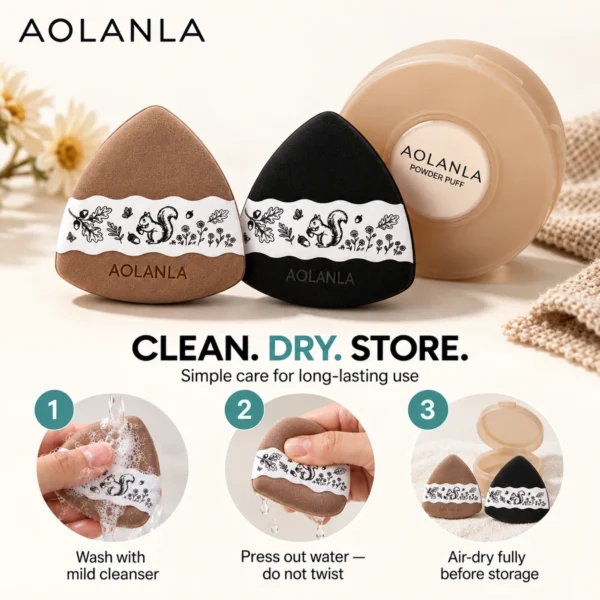 AOLANLA Triangle Makeup Puff – Dual Use for Liquid Foundation