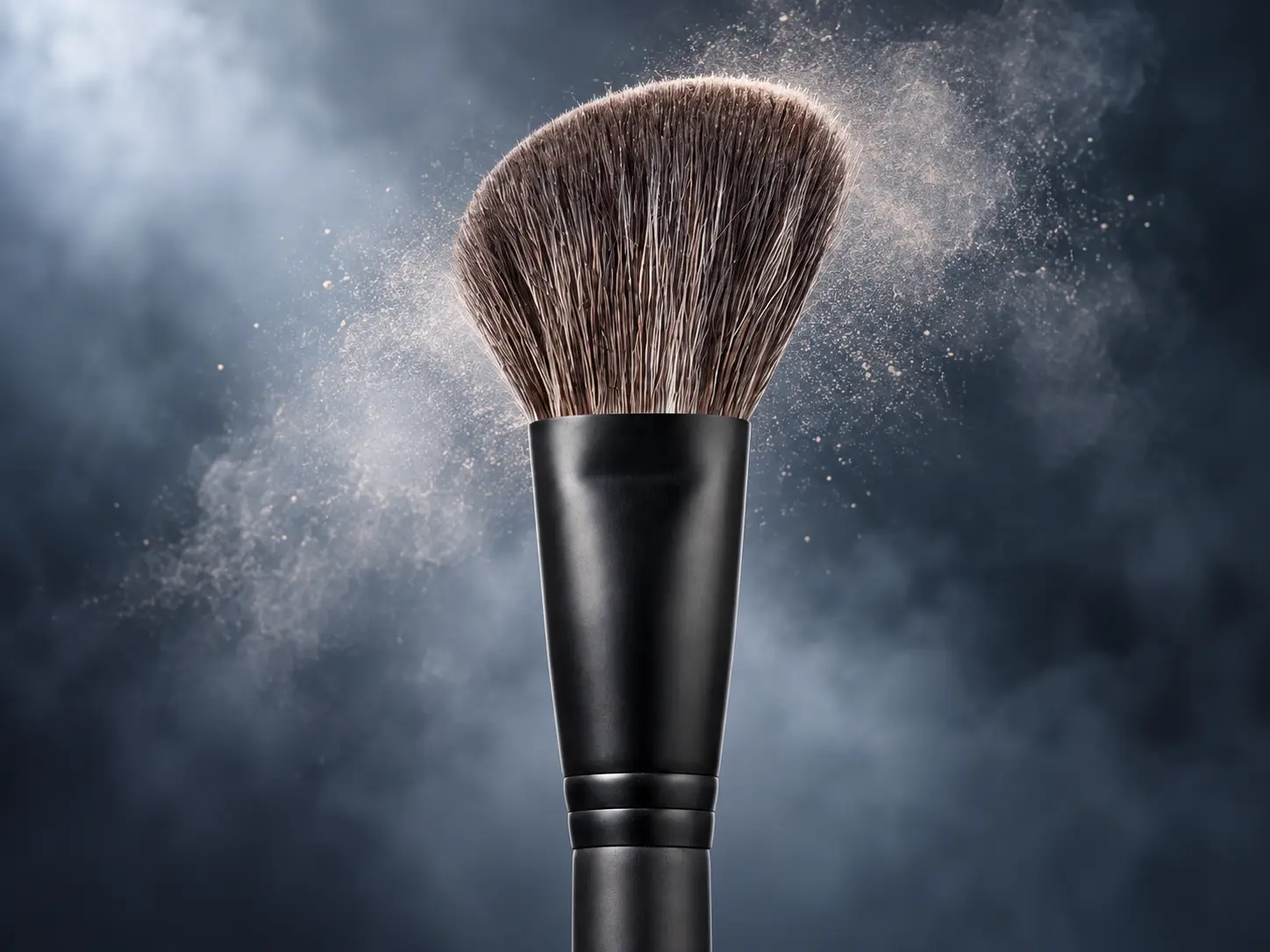 AOLANLA G5542 angled powder brush head showing controlled powder pickup