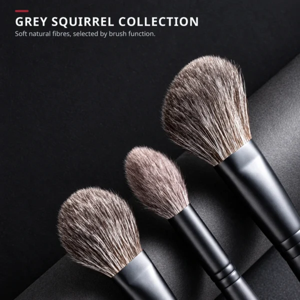 Grey Squirrel collection face-brush profiles with soft natural fibres selected by brush function