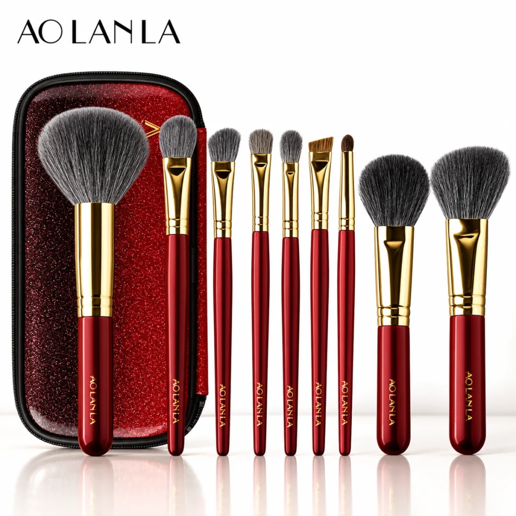Vermilion Gold 9-Piece Brush Set
