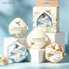 AOLANLA Floral Garden 4-Piece Makeup Puff Set with 2 Storage Cases