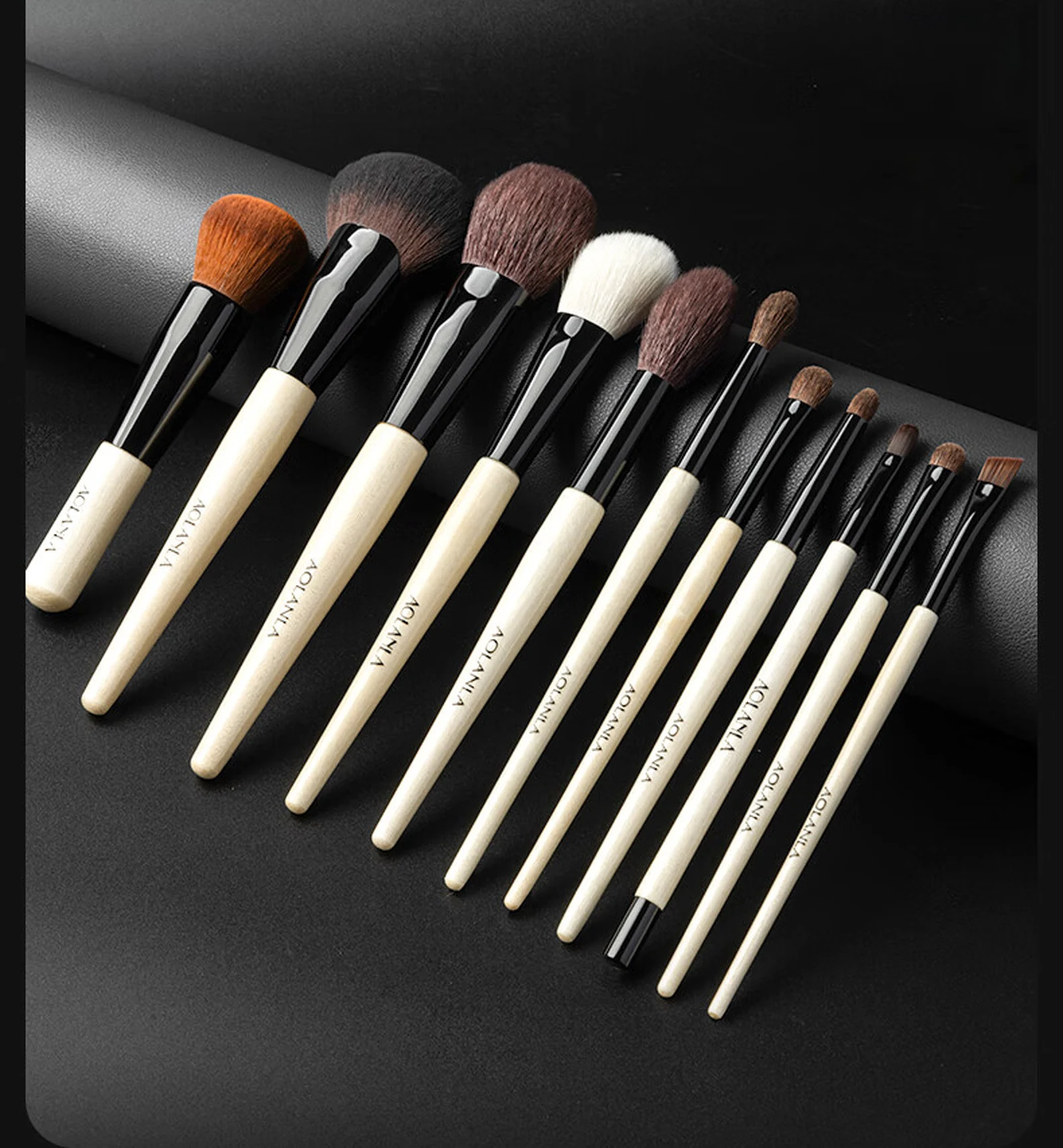 The full Signature brush line-up, lacquered wooden handles and aluminium ferrules