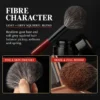 Vermilion Noir brush with black ferrule showing goat and grey squirrel fibre character