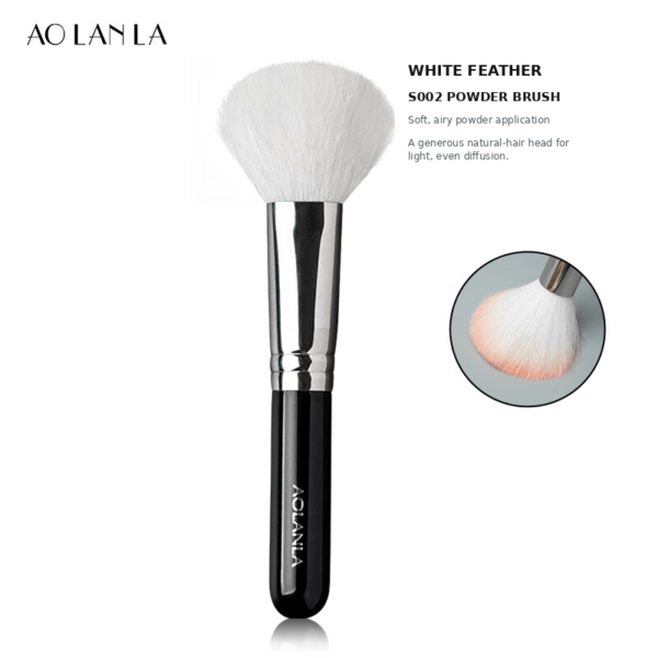 AOLANLA White Feather S002 Powder Brush AOLANLA White Feather S002 natural-hair powder brush on a white background