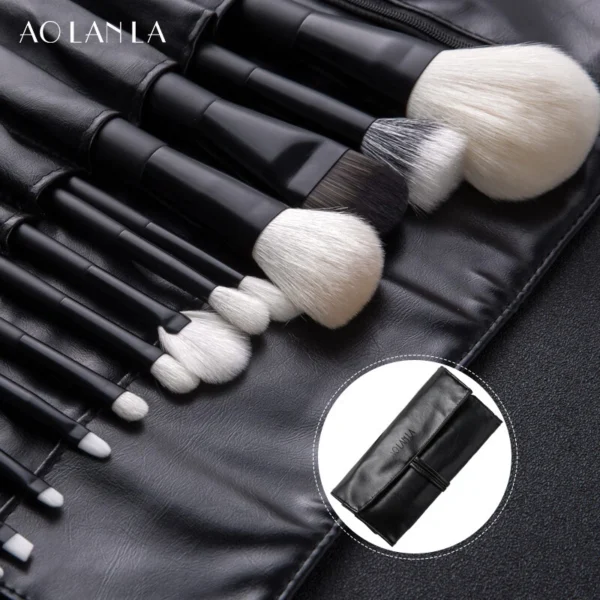 AOLANLA Black13 brushes arranged in the original black storage roll